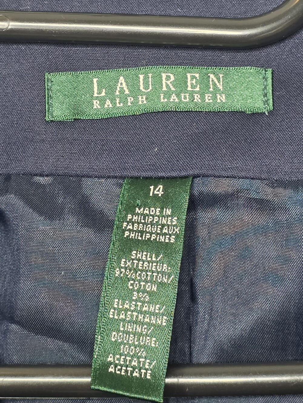 Lauren Ralph Lauren Navy Cotton Crest Blazer Gold Buttons Size 14 Heritage - Picture 6 of 11